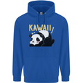 Kawaii Panda Bear Cute Mens 80% Cotton Hoodie Royal Blue