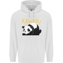Kawaii Panda Bear Cute Mens 80% Cotton Hoodie White