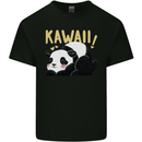 Kawaii Panda Bear Cute Mens Cotton T-Shirt Tee Top Black