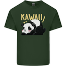 Kawaii Panda Bear Cute Mens Cotton T-Shirt Tee Top Forest Green