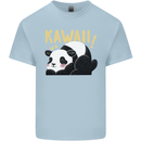 Kawaii Panda Bear Cute Mens Cotton T-Shirt Tee Top Light Blue