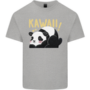 Kawaii Panda Bear Cute Mens Cotton T-Shirt Tee Top Sports Grey