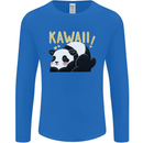Kawaii Panda Bear Cute Mens Long Sleeve T-Shirt Royal Blue
