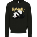 Kawaii Panda Bear Cute Mens Sweatshirt Jumper Black