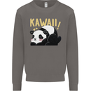 Kawaii Panda Bear Cute Mens Sweatshirt Jumper Charcoal