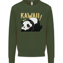 Kawaii Panda Bear Cute Mens Sweatshirt Jumper Forest Green
