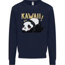 Kawaii Panda Bear Cute Mens Sweatshirt Jumper Navy Blue