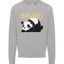 Kawaii Panda Bear Cute Mens Sweatshirt Jumper Sports Grey