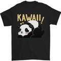 Kawaii Panda Bear Cute Mens T-Shirt 100% Cotton Black