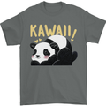 Kawaii Panda Bear Cute Mens T-Shirt 100% Cotton Charcoal