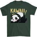 Kawaii Panda Bear Cute Mens T-Shirt 100% Cotton Forest Green