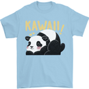 Kawaii Panda Bear Cute Mens T-Shirt 100% Cotton Light Blue