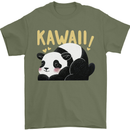Kawaii Panda Bear Cute Mens T-Shirt 100% Cotton Military Green