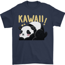 Kawaii Panda Bear Cute Mens T-Shirt 100% Cotton Navy Blue