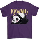 Kawaii Panda Bear Cute Mens T-Shirt 100% Cotton Purple