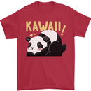Kawaii Panda Bear Cute Mens T-Shirt 100% Cotton Red
