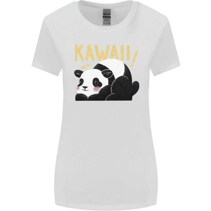 Kawaii Panda Bear Cute Womens Wider Cut T-Shirt White