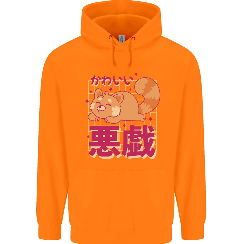 Kawaii Red Panda Japanese Cute Childrens Kids Hoodie Orange