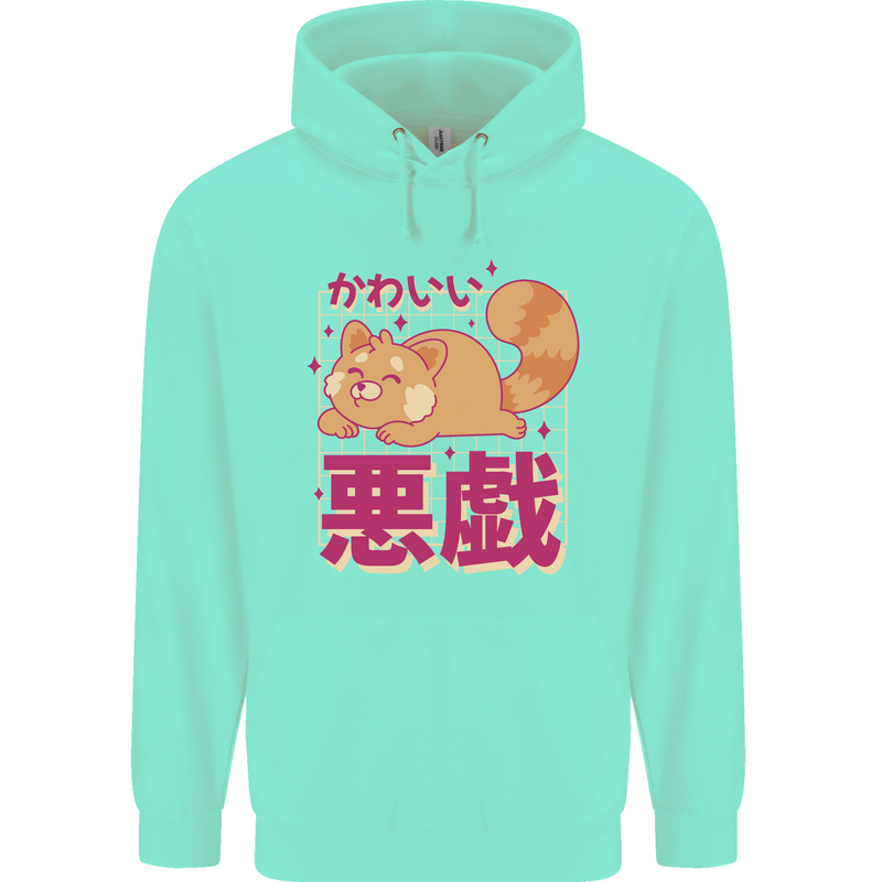 Kawaii Red Panda Japanese Cute Childrens Kids Hoodie Peppermint