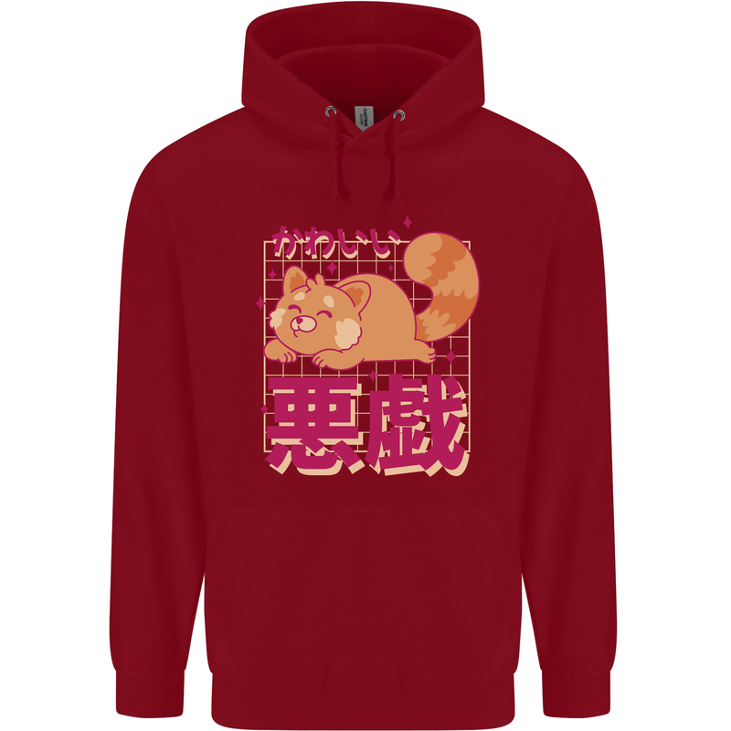 Kawaii Red Panda Japanese Cute Childrens Kids Hoodie Red