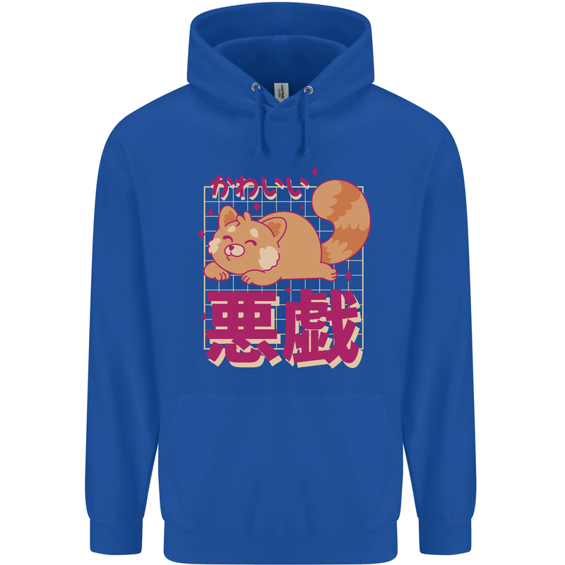 Kawaii Red Panda Japanese Cute Childrens Kids Hoodie Royal Blue