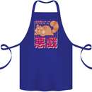 Kawaii Red Panda Japanese Cute Cotton Apron 100% Organic Royal Blue