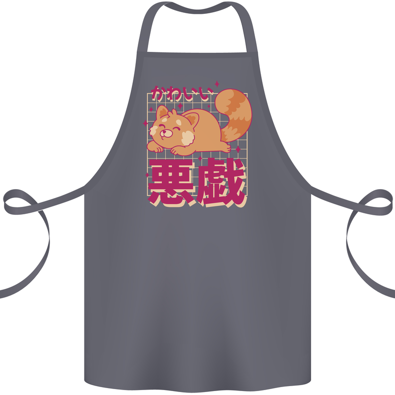 Kawaii Red Panda Japanese Cute Cotton Apron 100% Organic Steel