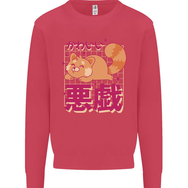 Kawaii Red Panda Japanese Cute Kids Sweatshirt Jumper Heliconia