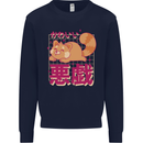 Kawaii Red Panda Japanese Cute Kids Sweatshirt Jumper Navy Blue