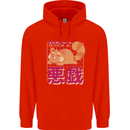 Kawaii Red Panda Japanese Cute Mens 80% Cotton Hoodie Bright Red
