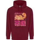 Kawaii Red Panda Japanese Cute Mens 80% Cotton Hoodie Maroon