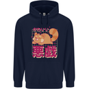 Kawaii Red Panda Japanese Cute Mens 80% Cotton Hoodie Navy Blue