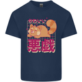 Kawaii Red Panda Japanese Cute Mens Cotton T-Shirt Tee Top Navy Blue