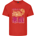 Kawaii Red Panda Japanese Cute Mens Cotton T-Shirt Tee Top Red
