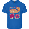 Kawaii Red Panda Japanese Cute Mens Cotton T-Shirt Tee Top Royal Blue