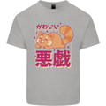 Kawaii Red Panda Japanese Cute Mens Cotton T-Shirt Tee Top Sports Grey