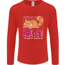 Kawaii Red Panda Japanese Cute Mens Long Sleeve T-Shirt Red