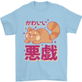 Kawaii Red Panda Japanese Cute Mens T-Shirt 100% Cotton Light Blue