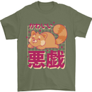 Kawaii Red Panda Japanese Cute Mens T-Shirt 100% Cotton Military Green