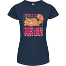 Kawaii Red Panda Japanese Cute Womens Petite Cut T-Shirt Navy Blue