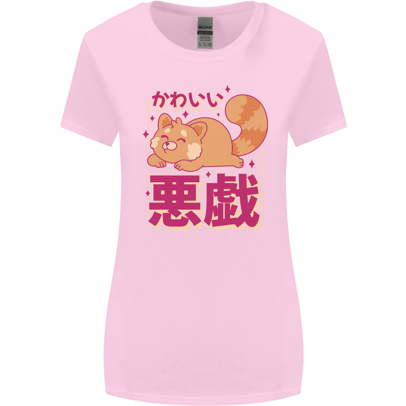 Kawaii Red Panda Japanese Cute Womens Wider Cut T-Shirt Light Pink