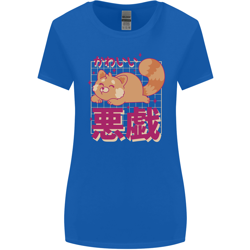 Kawaii Red Panda Japanese Cute Womens Wider Cut T-Shirt Royal Blue