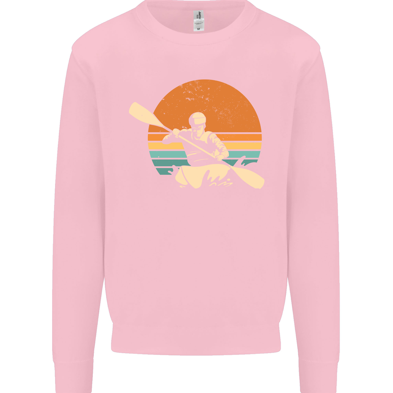 Kayak Kayaking Canoe Canoeing Water Sports Kids Sweatshirt Jumper Light Pink