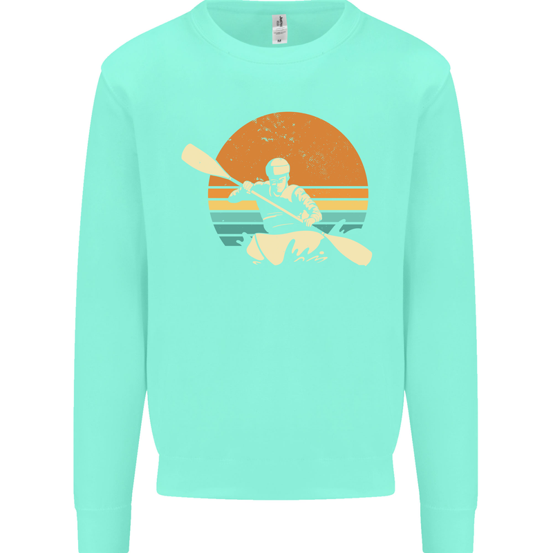 Kayak Kayaking Canoe Canoeing Water Sports Kids Sweatshirt Jumper Peppermint