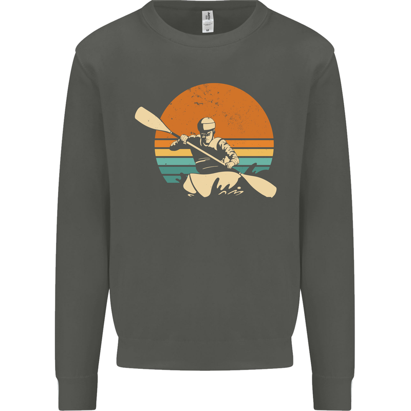 Kayak Kayaking Canoe Canoeing Water Sports Kids Sweatshirt Jumper Storm Grey