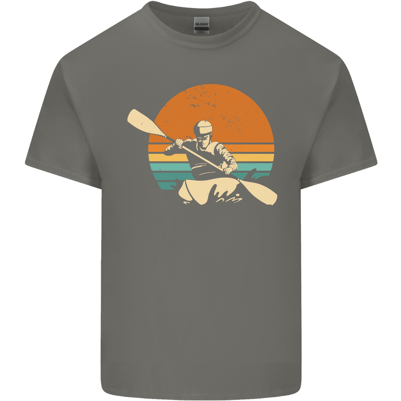 Kayak Kayaking Canoe Canoeing Water Sports Mens Cotton T-Shirt Tee Top Charcoal