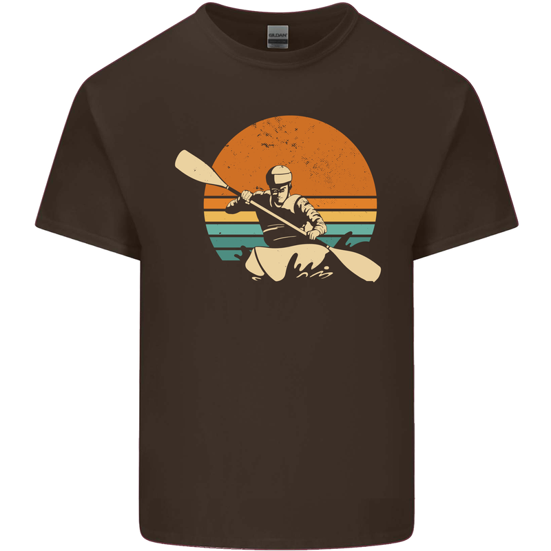 Kayak Kayaking Canoe Canoeing Water Sports Mens Cotton T-Shirt Tee Top Dark Chocolate