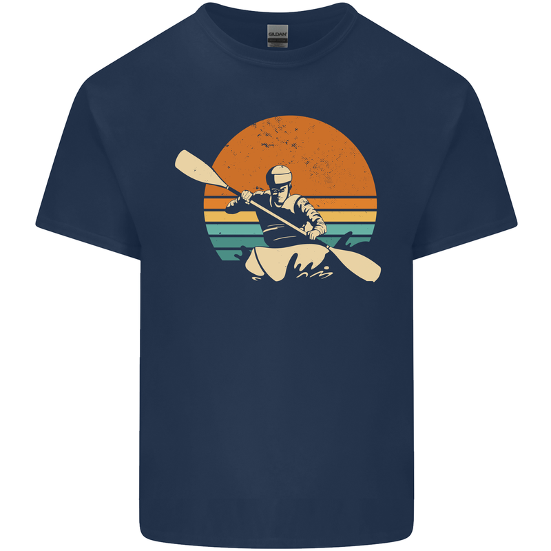 Kayak Kayaking Canoe Canoeing Water Sports Mens Cotton T-Shirt Tee Top Navy Blue