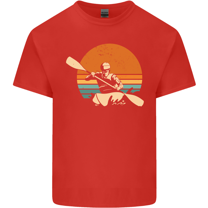 Kayak Kayaking Canoe Canoeing Water Sports Mens Cotton T-Shirt Tee Top Red
