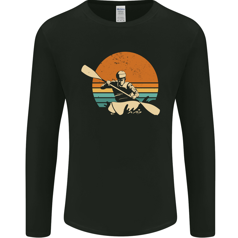 Kayak Kayaking Canoe Canoeing Water Sports Mens Long Sleeve T-Shirt Black